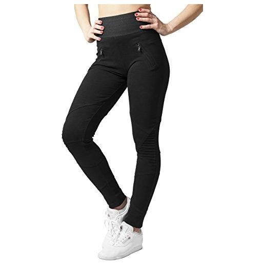 Urban Classics - leggings interlock high waist, calzamaglia sportiva donna, nero (schwarz), small (taglia produttore: small)