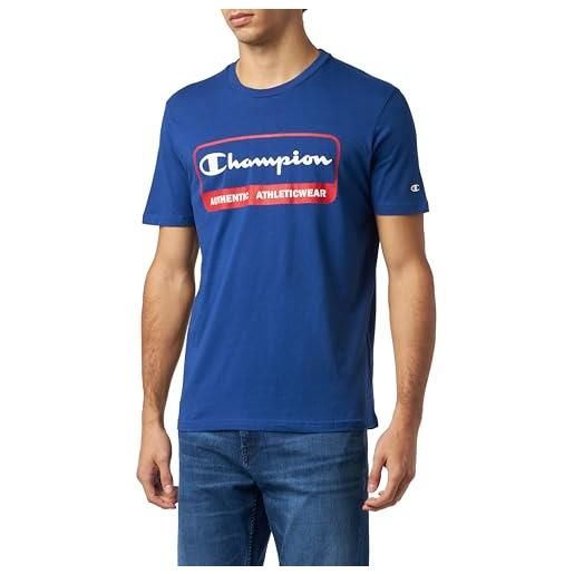 Champion legacy graphic shop authentic - s-s crewneck t-shirt, blu, xxl uomo fw23