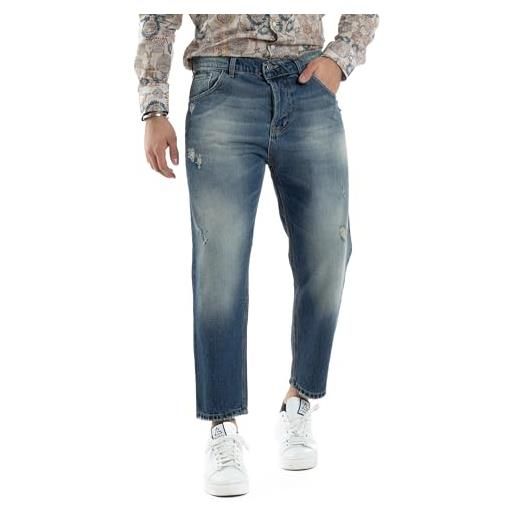 Giosal jeans uomo pantalone sfumato sabbiato cinque tasche casual (54, sfumato sabbiato)