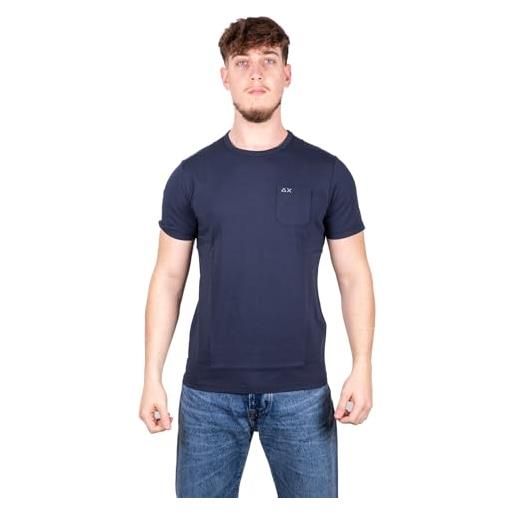 SUN68 t-shirt uomo round solid pocket t34101 lime taschino cotone pe24 xxl