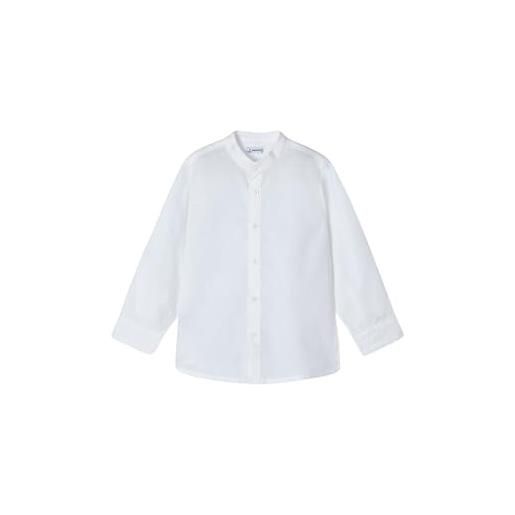 Mayoral camicia m/l c/coreana lino per bambini e ragazzi bianco 7 anni (122cm)