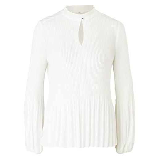 s.Oliver BLACK LABEL donna pleated chiffon blouse camicia, white 0200,44
