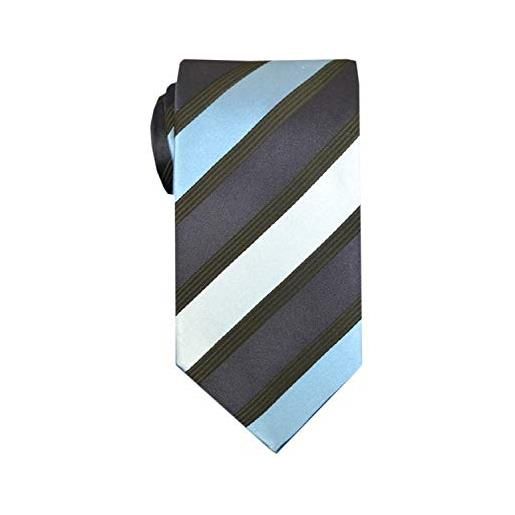 Remo Sartori - cravatta in seta rigata regimental a righe, made in italy, uomo (blu)