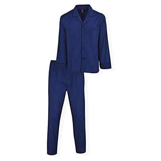 Hanes 91005 set di pigiama, blu marino mélange, xxxxxl uomo