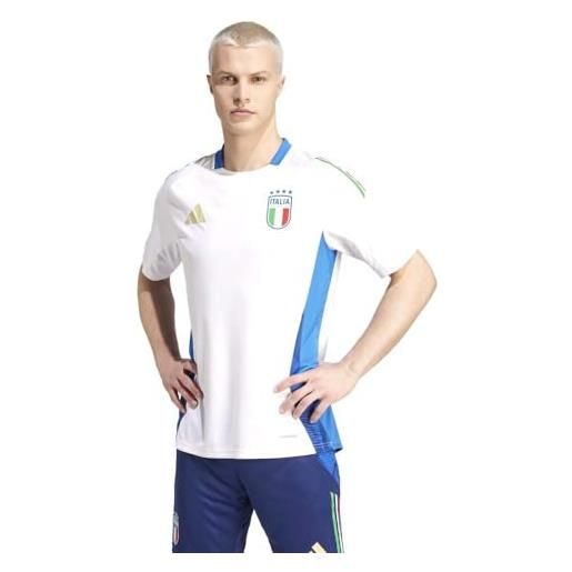 adidas t-shirt ufficiale calcio uomo italy figc blu bianco l