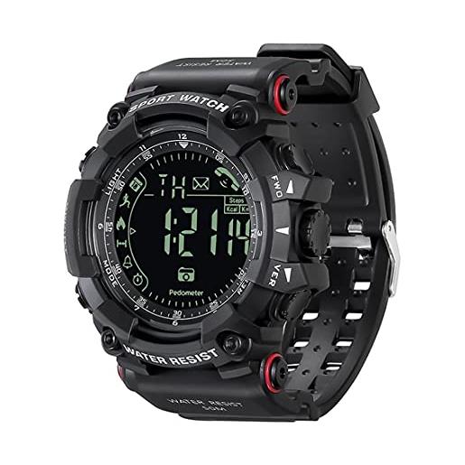 XHJL orologi intelligenti sonno tracker ip68 impermeabile contapassi corsa nuoto timer sport all'aria aperta orologio digitale smartwatches per l'uomo le donne android ios (nero)