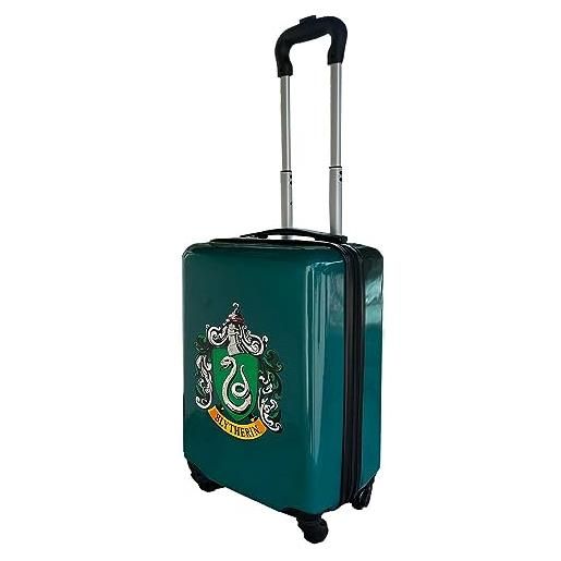 Harry potter bagagli a mano hardshell rolling bagagli valigia borse da viaggio, serpeverina, spinner