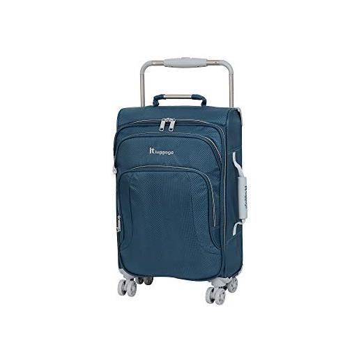 it luggage world's lightest new york 8 wheel super lightweight suitcase cabin valigia, 56 cm, 35 liters, blu (blue ashes)