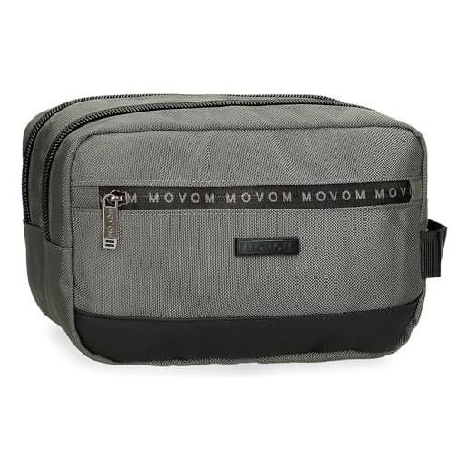 Movom buster beauty case adattabile grigio 26 x 16 x 12 cm poliestere con dettagli in finta pelle by joumma bags, grigio, beauty case adattabile