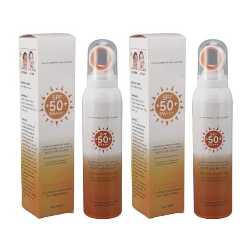 FILFEEL 2 pezzi x 150 ml spray solare con spf 50+, spray solare idratante per la pelle - impermeabile, previene l'untuosità, efficace protezione uva + uvb