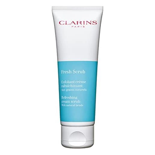 Clarins fresh scrub | award-winning | refreshing, cream-gel face scrub with natural beads | gently exfoliates, refreshes and hydrates | paraben-free | sls -free | mineral oil free | all skin types