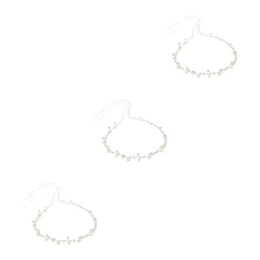 minkissy 3pcs perla tiara compleanno nuziale fiore cristallo accessori per capelli finte viti accessori per capelli da sposa per le donne decorazione per capelli da sposa perla artificiale