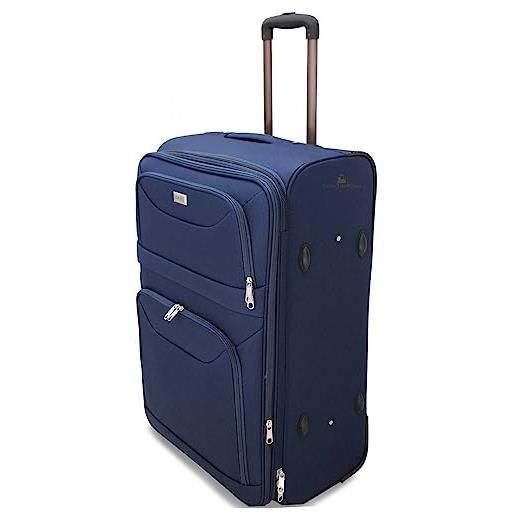 Valigeria.shop valigia ormi bagaglio a mano da cabina piccola m 55x35x20 media l 64x41x27 grande xl 72x46x30 espandibile resistente con 2 ruote (l(64x41x27), blu)