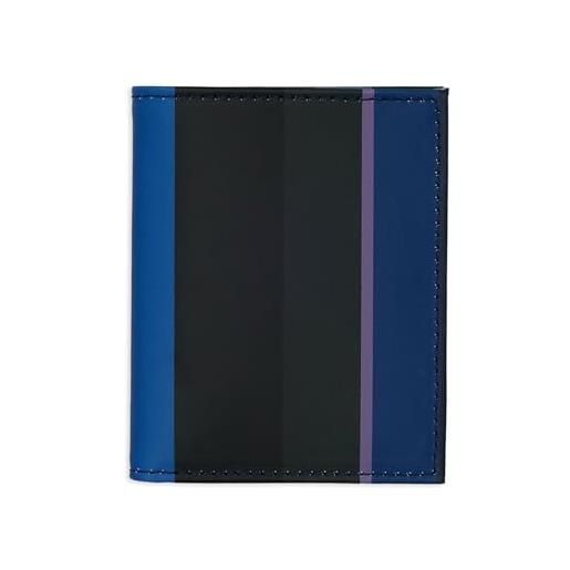 Gallo porta carta di credito unisex pelle blu righe multicolor