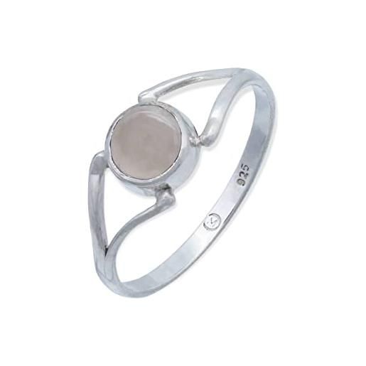 mantraroma anello argento 925 con pietre preziose quarzo rosa pietra argento sterling da donna in vero argento (mrg-211-07-(52))