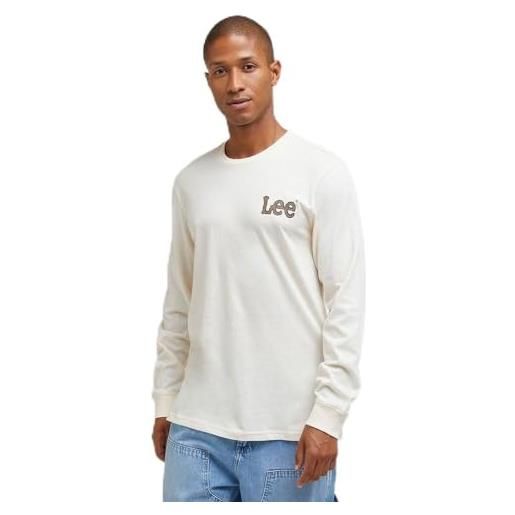 Lee essential ls tee t-shirt, natur, l uomo