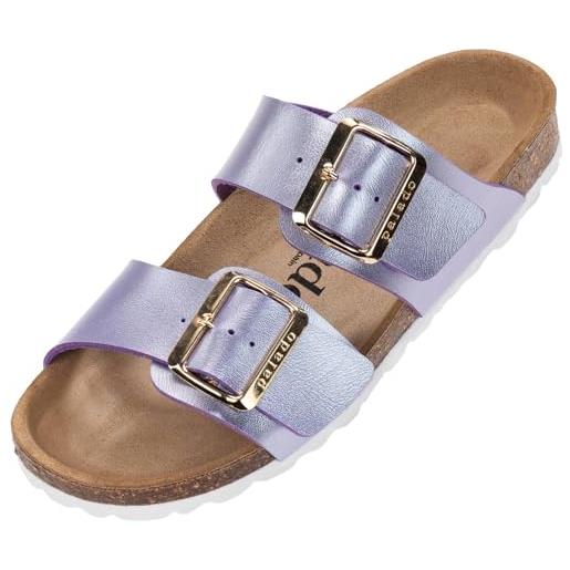 Palado pantofole da donna samos egs - scarpe con cinghie regolabili - outdoor & pantofole con suola in pregiata pelle scamosciata - sandali con plantare in sughero naturale, basic bianco opaco