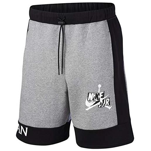 Nike m j jmc flc short, pantaloncini sportivi unisex-adulto, carbon heather/black, xl