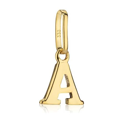 NKlaus catena ciondolo piccola lettera a 333 oro giallo 8 carati 6x6mm bambini alfabeto amuleto 2597