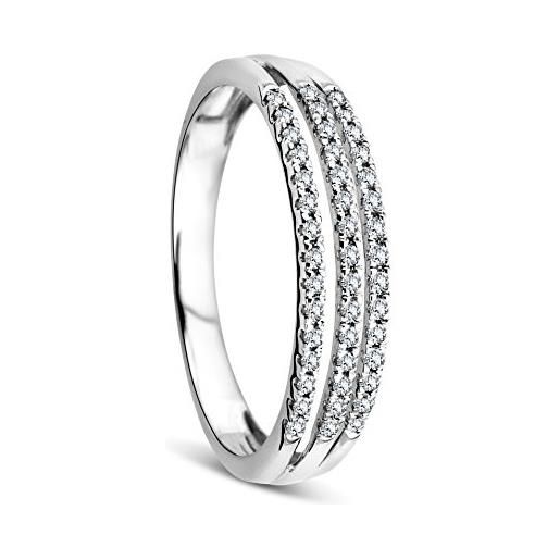 Orovi anello donna in oro bianco con diamanti taglio brillante ct 0.16 oro 9 kt / 375