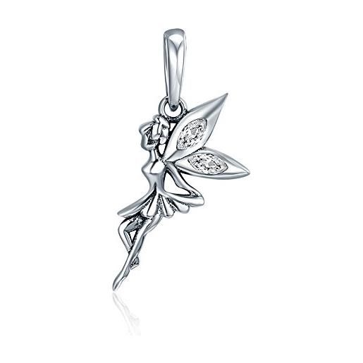 Jewellbox disney tinkerbell - ciondolo a forma di fiore, in argento sterling 925, regalo di compleanno