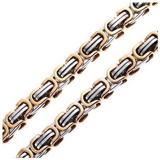 Bling Jewelry catenina doppia e flessibile in acciaio inossidabile tono oro e argento da 24 pollici gioiello urbano per motociclisti bizantini meccanici uomini adolescenti
