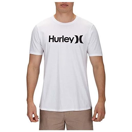 Hurley m one&only solid tee, tees uomo, bianco/nero, s