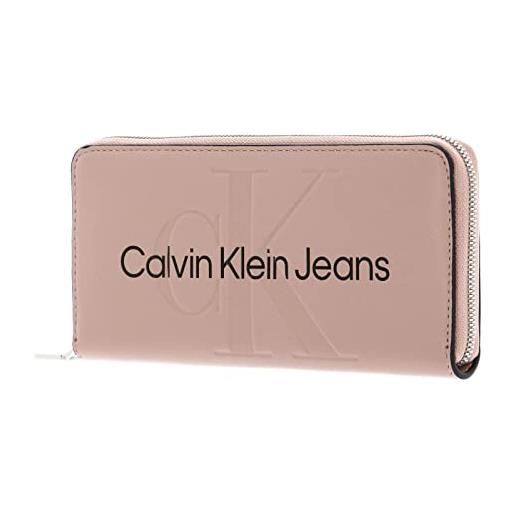 Calvin Klein ckj sculpted zip around mono wallet dark blush
