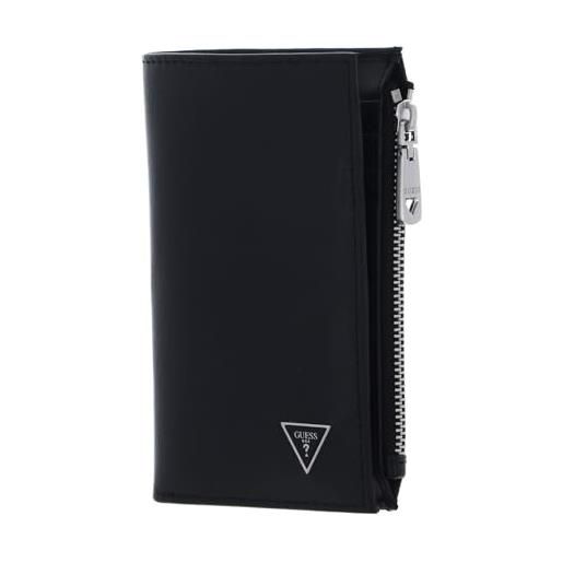 GUESS certosa saffiano vertical billfold with coin pocket black