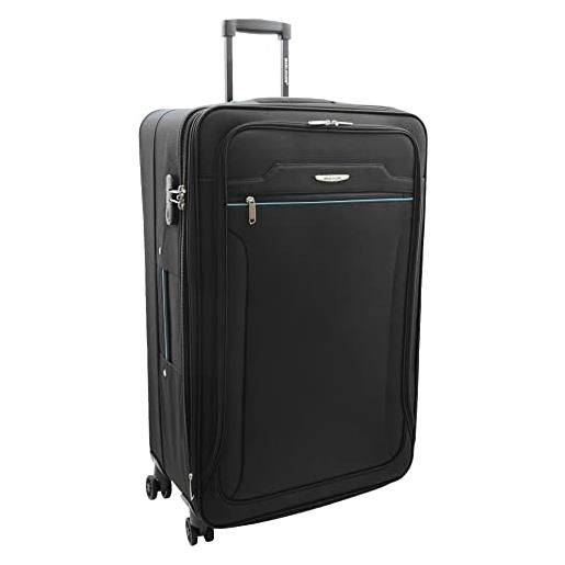 House Of Leather valigia a quattro ruote bagagli con serratura cosmic, nero , extra large, bagagli con ruote spinner