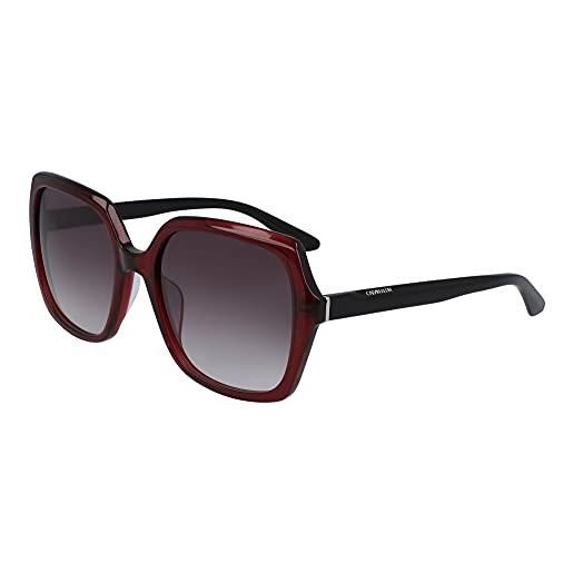 Calvin Klein ck20541s occhiali da sole, 605 crystal burgundy, taglia unica unisex