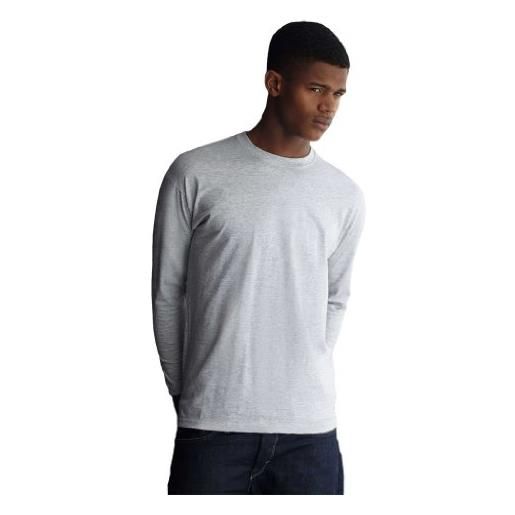 Fruit of the Loom value weight ls t t-shirt, bianco (white 000), l uomo