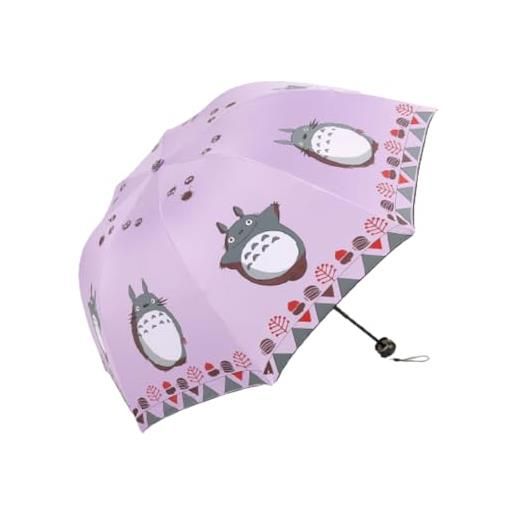 SoYdan totoros - ombrello da viaggio pieghevole, resistente al vento e ai raggi uv, pieghevole, per ragazze e ragazzi