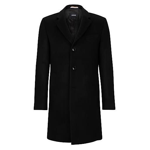BOSS cappotto uomo slim fit in lana vergine e cashmere h-hyde-234-50502327 nero taglia 54