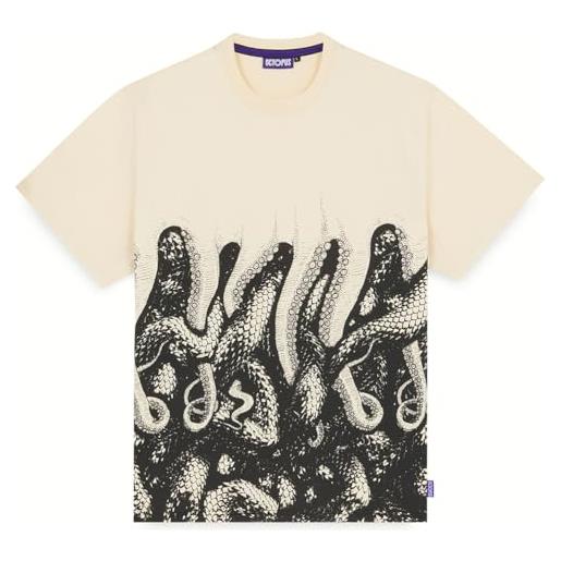 Octopus brand t-shirt snakes tentacoli tee maglia uomo dusty white multi milano originale (m)