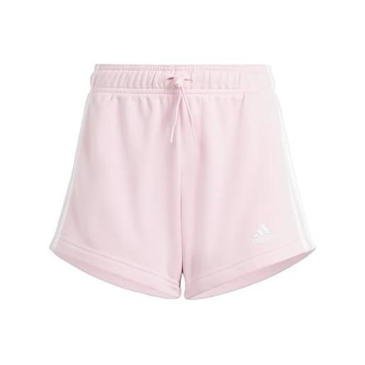 adidas short bambino essentials 3-stripes bianco rosa 7a/8a