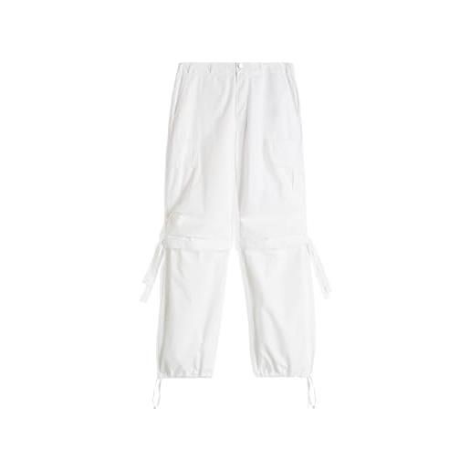 FREDDY - pantaloni cargo da donna in tessuto popeline tinto capo, donna, bianco, extra small