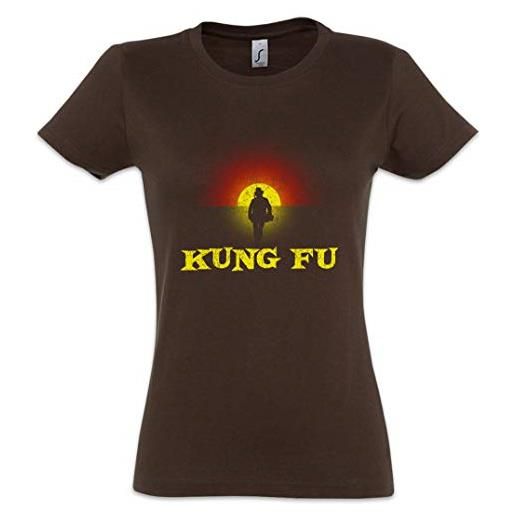 Urban Backwoods kung fu walking silhouette women donna t-shirt marrone taglia l