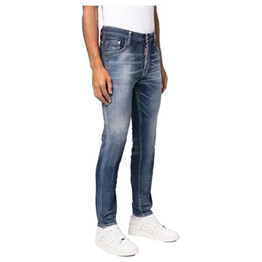 DSQUARED2 jeans da uomo skater medium stapled wash modello s74lb1281s30664, blu, 50