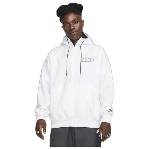Nike giacca a vento da uomo windrunner woven lined bianco taglia s codice dx0694-100