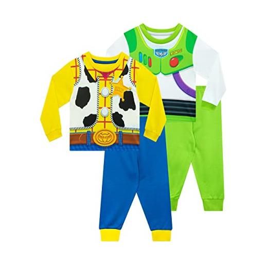 Disney pigiama | pigiama bambino toy story | woody & buzz lightyear set di 2 pigiami per bambini multicolor 5-6 anni