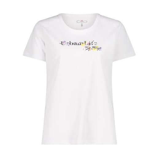 CMP - t-shirt da donna, bianco-orchidea, 46
