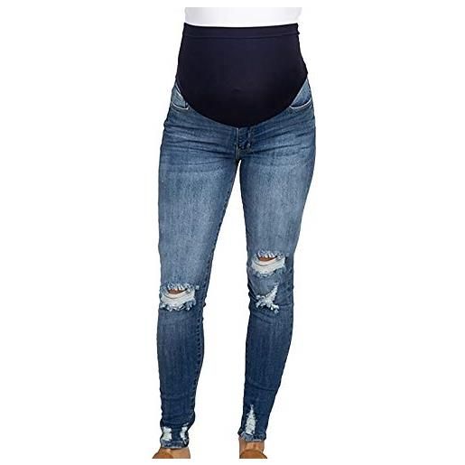 Generic jeans premaman da donna, jegging maternity, pantaloni premaman in denim, leggings per gravidanza, pantaloni skinny per gravidanza, maternità, jeans, nero , xxl