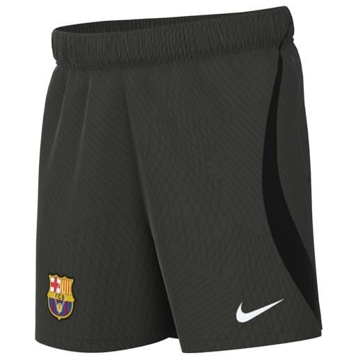 Nike fcb y nk df strk short kz pantaloncini, sequoia/nero/bianco, 14-15 lat unisex-kids
