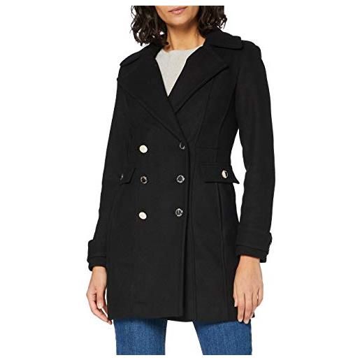 Morgan manteau boutons métal genepi cappotto in misto lana, nero, t44 donna