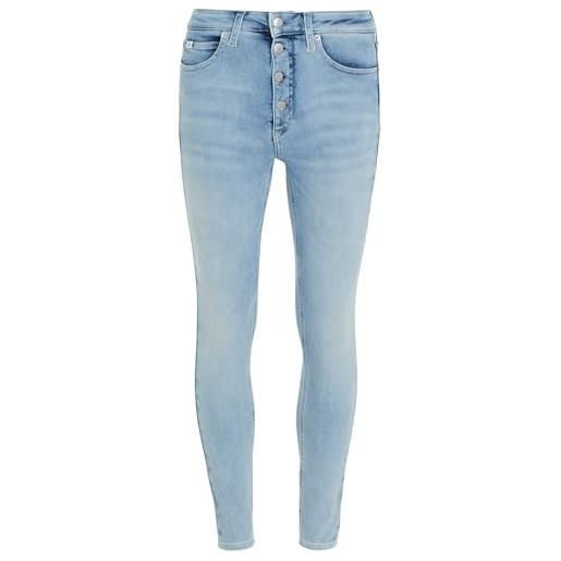 Calvin Klein Jeans high rise super skinny ankle j20j222145 pantaloni, denim (denim light), 29w donna