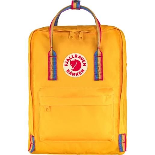 Fjallraven kanken rainbow warm yellow-rainbow pattern