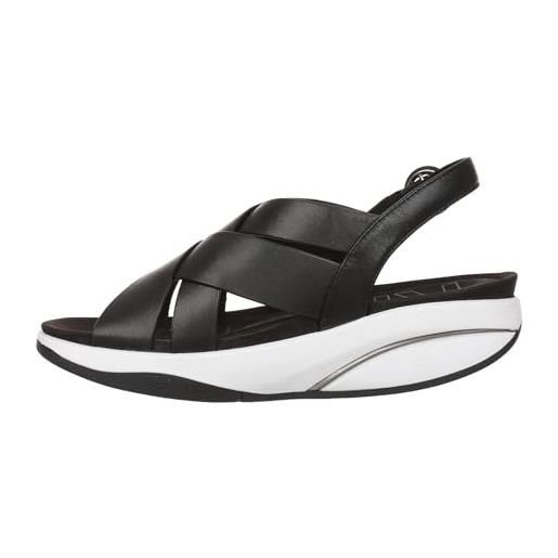 MBT mugi sandali eleganti da donna in pelle calzature leggere e comode per la primavera estate calzature fisiologiche confort e stabilità. Sandali moderni con fibbia. Colore nero