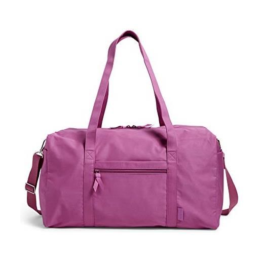 Vera Bradley recycled cotton large travel duffel bag, rich orchid