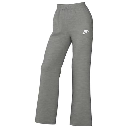Nike fb2727-063 w nsw club flc mr pant wide pantaloni sportivi donna dk grey heather/white m
